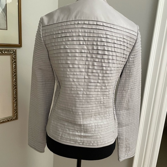 Leather Jacket by La Marque. Light grey NWOT - Picture 2 of 7